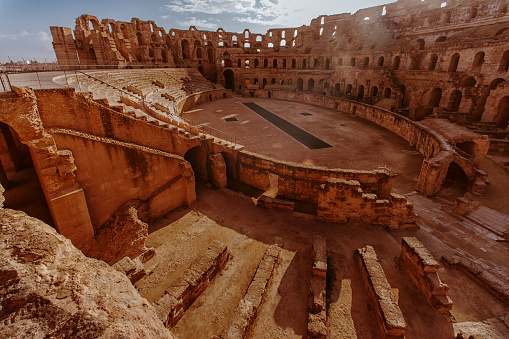 Amphitheater in El Djem, Tunis, Sahara