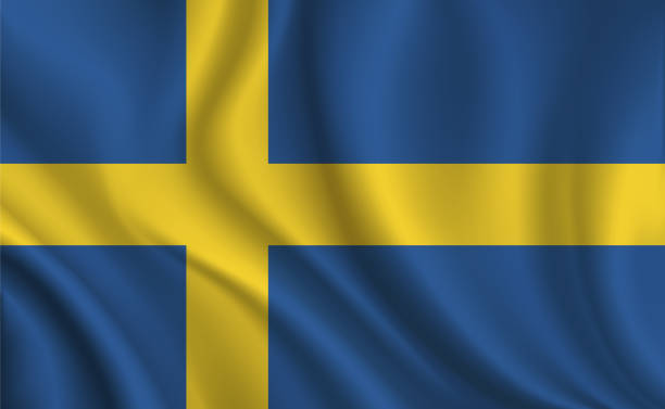 szwecja flaga tło - flag countries symbol scandinavian stock illustrations