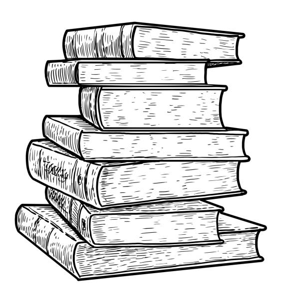 Book Stack Line Design 2,000+ Stack Of Books Line Art Stock Photos, Pictures & Royalty-Free ...