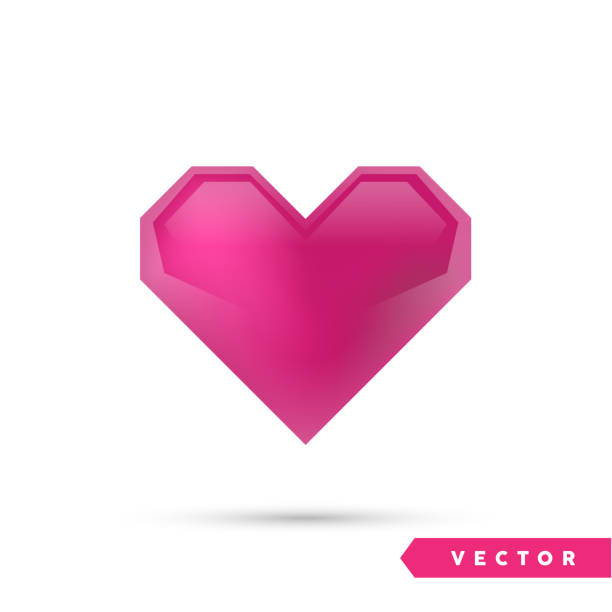 ilustrações de stock, clip art, desenhos animados e ícones de realistic vector heart. isolated on white. valentines day greeting card background. 3d icon. romantic vector illustration. easy to edit design template for your artworks. - february three dimensional shape heart shape greeting
