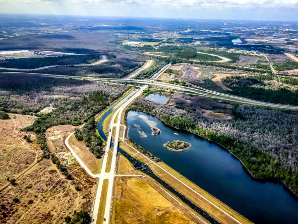 aerial view of central Florida stock photo