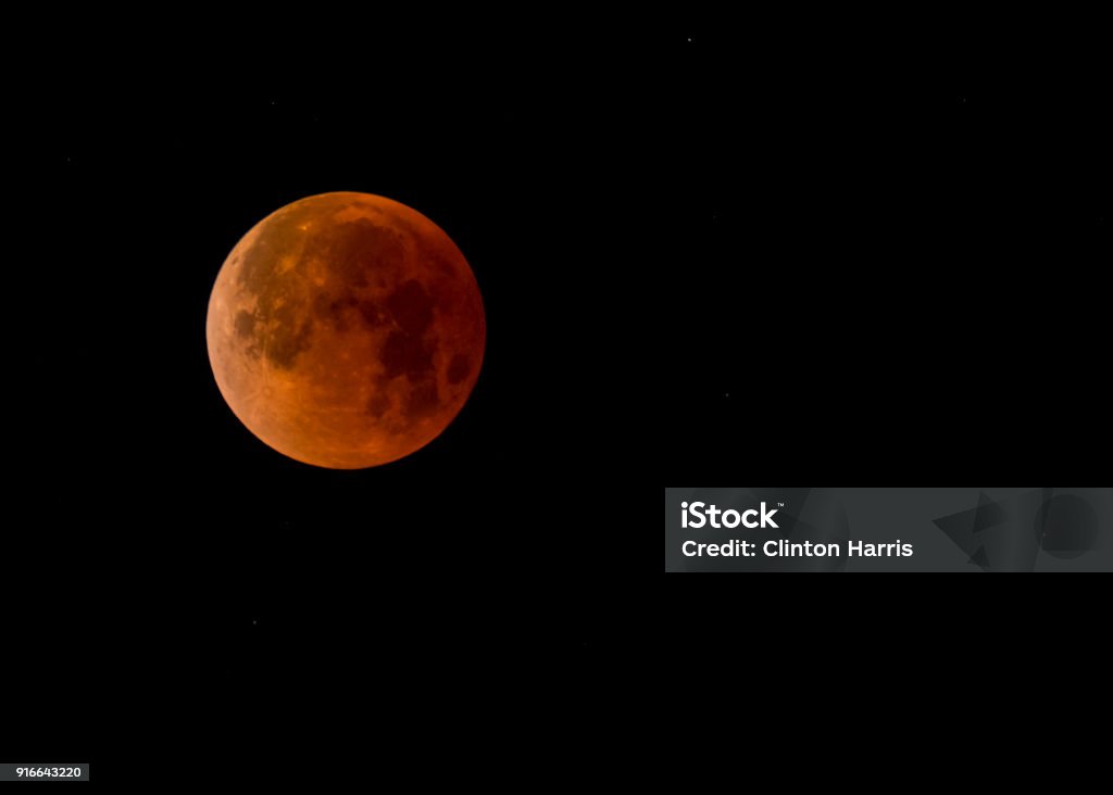 Super Blue Blood Moon, January 31, 2018 The super blue blood moon as seen from Hawthorne, California, January 31, 2018. This was a super moon (the moon was at its closest orbit to the Earth), a blue moon (the second full moon within a single month), and a blood moon (a lunar eclipse that causes a red cast). Astronomy Stock Photo