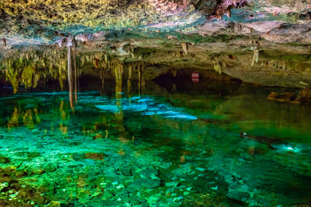 istock The lake in the cave, cenotes Mexico 916660506