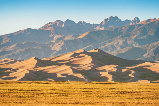 Great Sand Dunes National Park in Colorado USA Landscape stock photograph of Great Sand Dunes National Park in Colorado USA on a sunny day. great sand dunes national park stock pictures, royalty-free photos & images