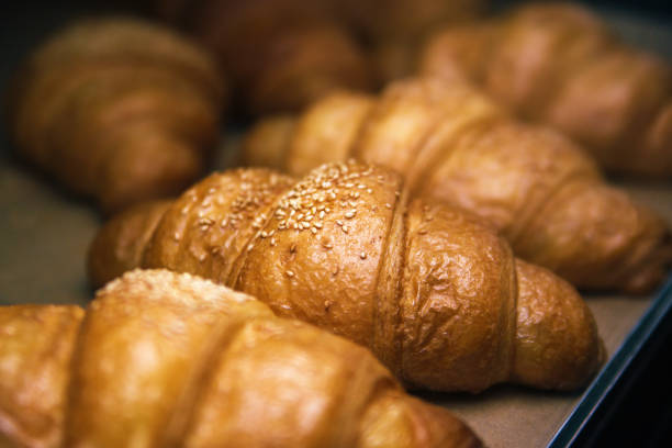 istock Just baked appetizing croissants 916661646