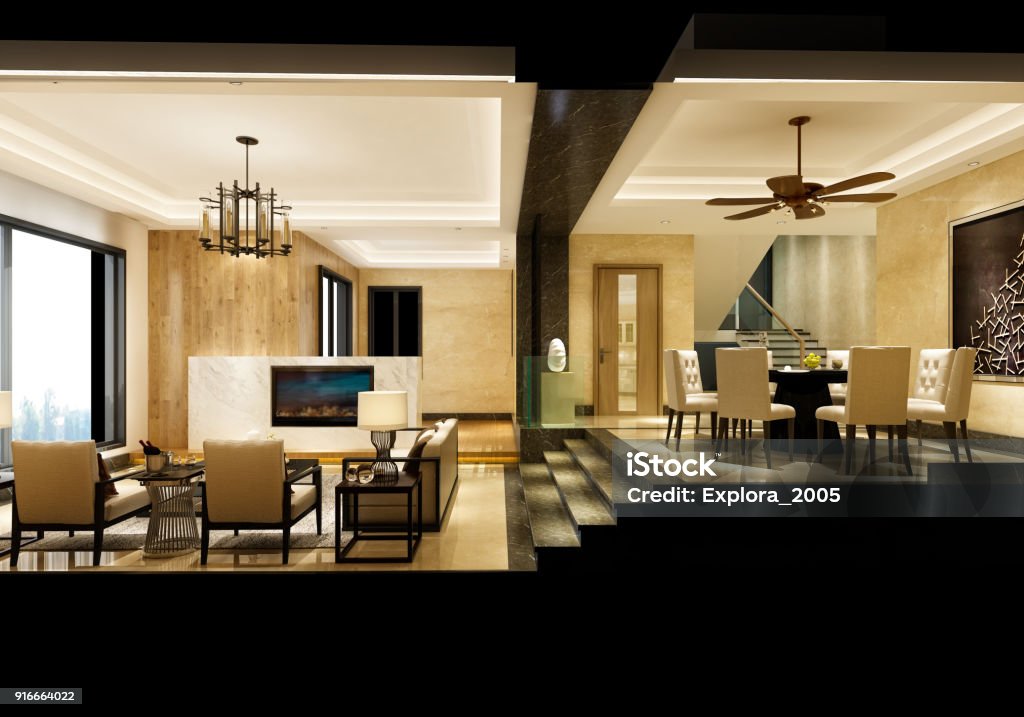 3D render of luxury living Room 3D render of Living Room 2015 Stock Photo