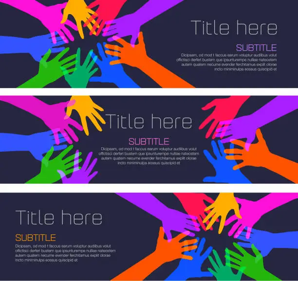 Vector illustration of Circle of Hands Banner