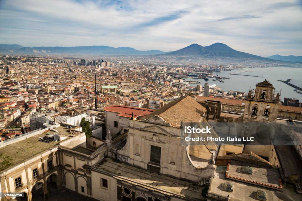 View of Naples from Castle Sant Elmo View of Naples from Castle Sant Elmo, Campania, Italy Aerial View Stock Photo