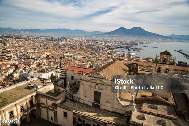 View Of Naples From Castle Sant Elmo Stock Photo - Download Image Now - Aerial View, Architecture, Bay of Water