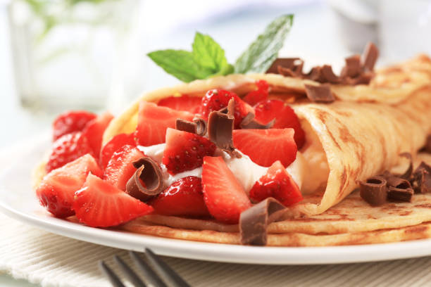 istock Crepes with curd cheese and strawberries 91667029