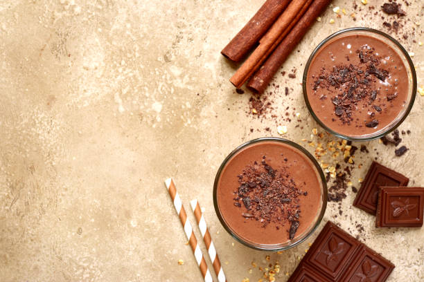 Chocolate banana smoothie with cinnamon