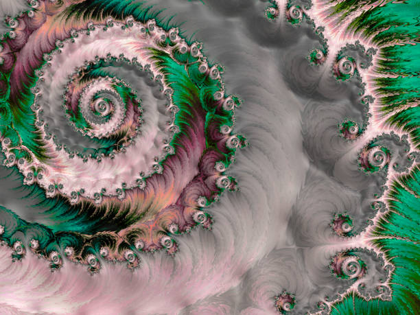 istock High resolution multi-colored spiral fractal background. 916680858