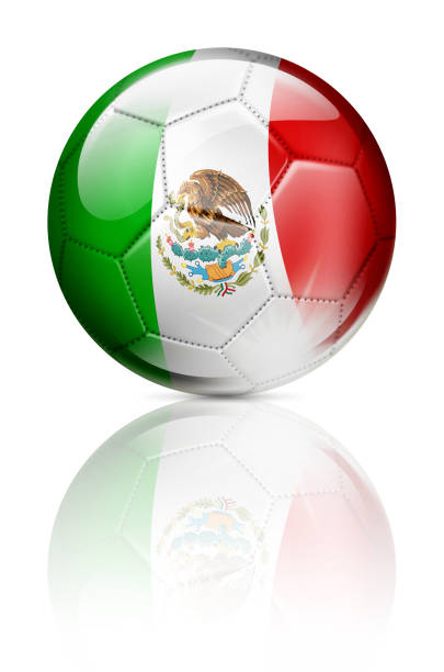 istock Mexico soccer ball with mexican flag isolated on white 916684040