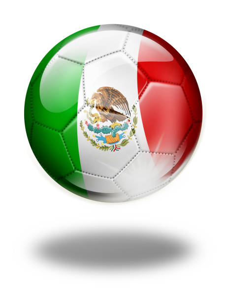 istock Mexico soccer ball with mexican flag isolated on white 916684528