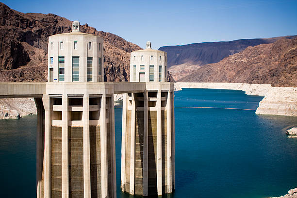 Hoover Dam Towers stock photo