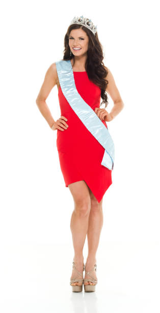 istock Attractive female in pageant clothing 916690288