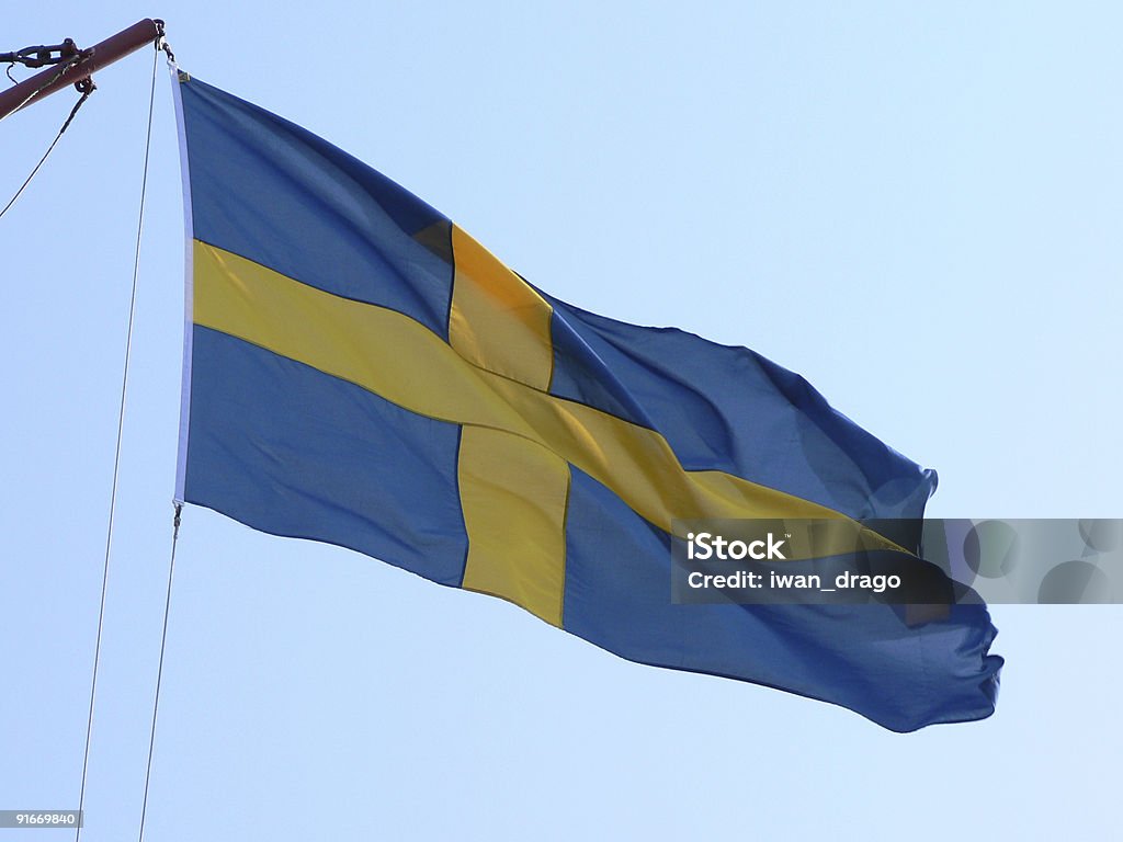 Bandiera della Svezia - Foto stock royalty-free di Bandiera