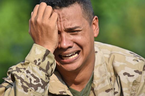 istock Tearful Army Person 916699416