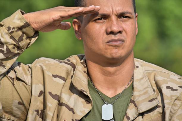 istock Male Soldier Saluting 916700188
