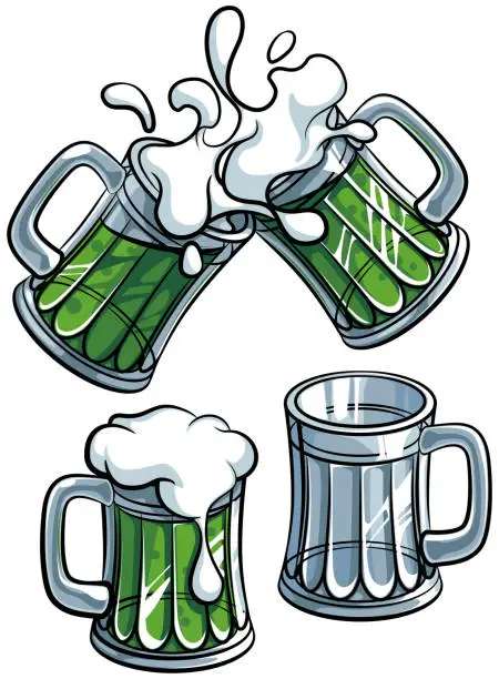 Vector illustration of Set of beer glasses