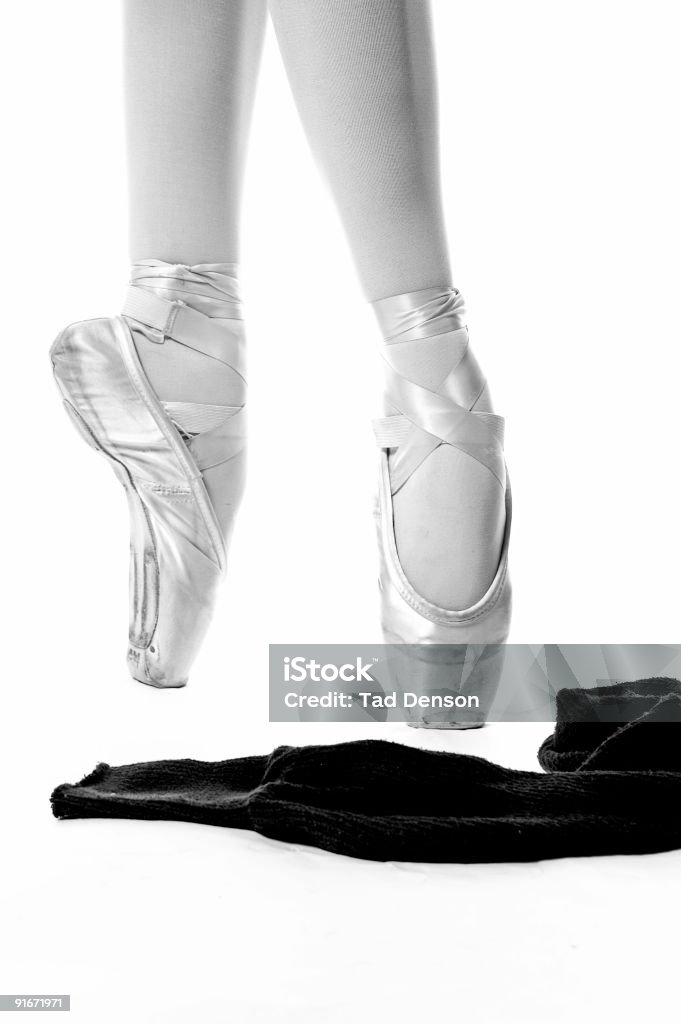 El Pointe wth tela de BW - Foto de stock de Ballet libre de derechos