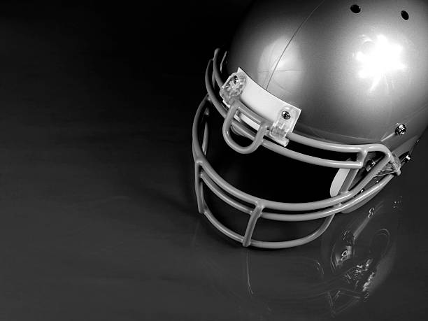 istock Football Helmet - Corner B&W 91672484