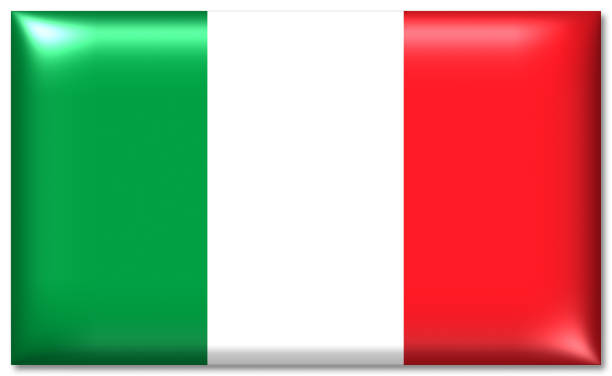 glossy italian national flag