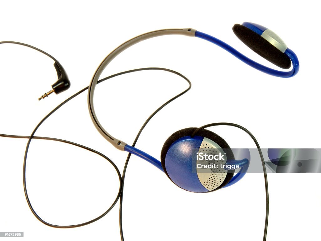 Headphones Headphones for mp3 player - isolated Audio Equipment Stock Photo