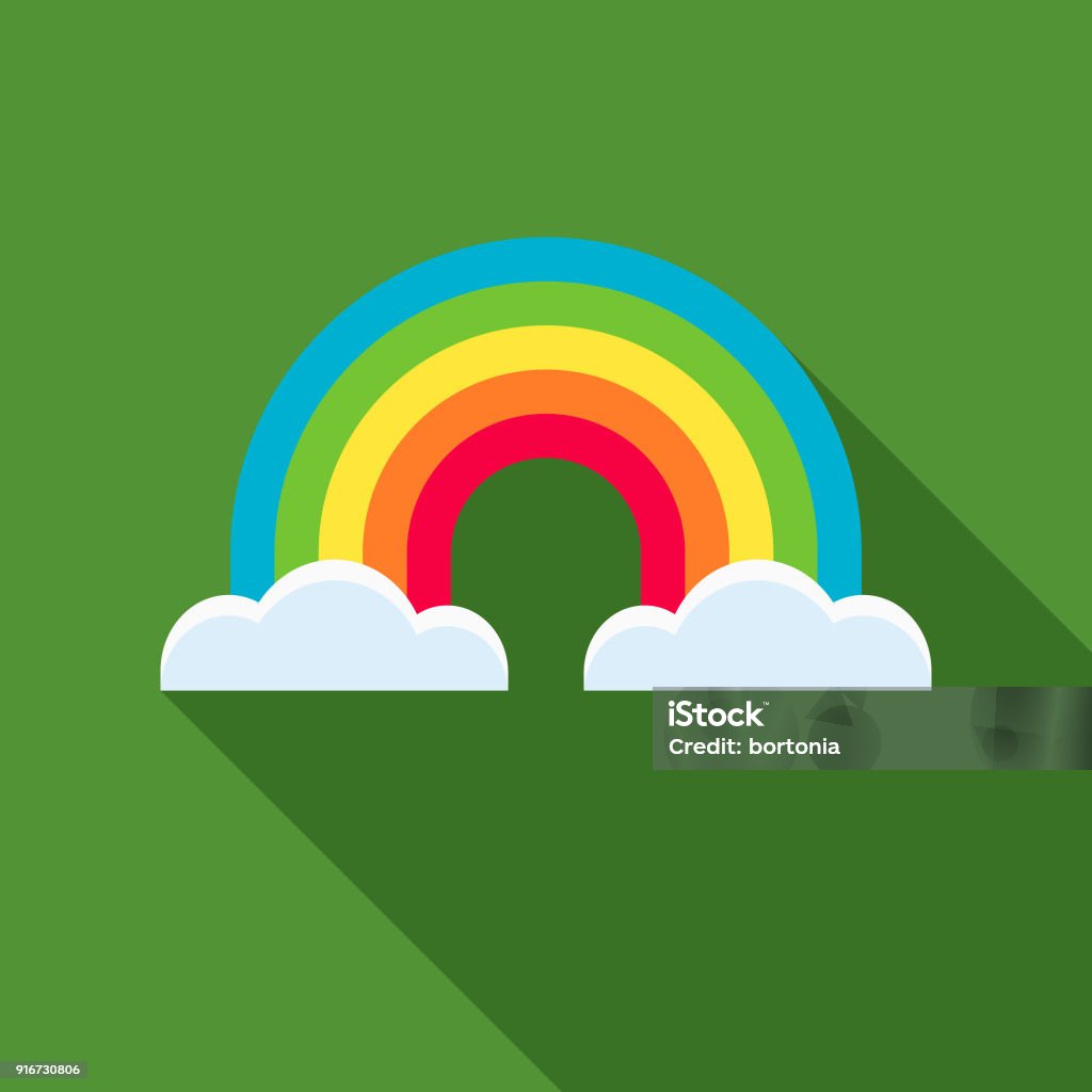 Rainbow Flat Design St. Patrick's Day Icon A flat design styled romance and Saint Patrick’s Day icon with a long side shadow. Color swatches are global so it’s easy to edit and change the colors. Rainbow stock vector