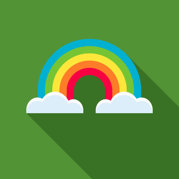 Rainbow Flat Design St. Patrick's Day Icon A flat design styled romance and Saint Patrick’s Day icon with a long side shadow. Color swatches are global so it’s easy to edit and change the colors. rainbow icons stock illustrations