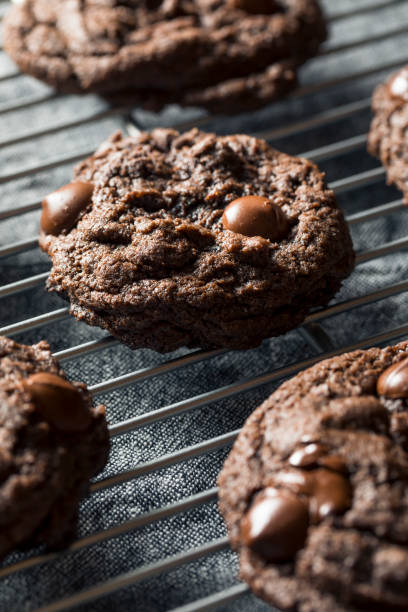 istock Homemade Dark Double Chocolate Chip Cookies 916731274