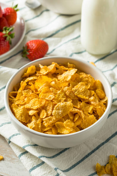 istock Healthy Corn Flakes with Milk for Breakfast 916735718