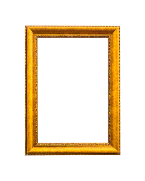 istock Antique golden wooden frame isolated 916735726