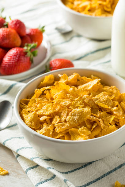 istock Healthy Corn Flakes with Milk for Breakfast 916735776