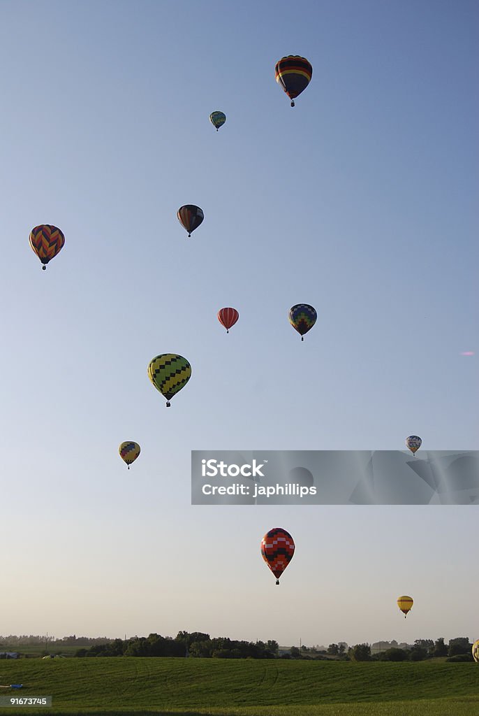 Céu cheia com balões de ar quente - Royalty-free Balão de ar quente Foto de stock