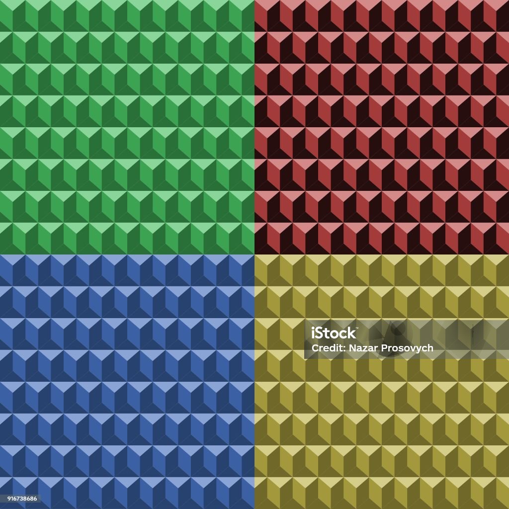 Seamless Rectangle Pattern In 4 Colors Stock Illustration - Download ...