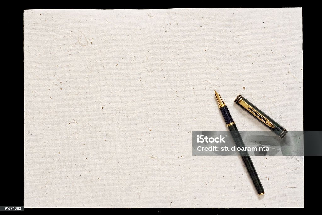 Vecchia carta e penna - Foto stock royalty-free di Antico - Condizione