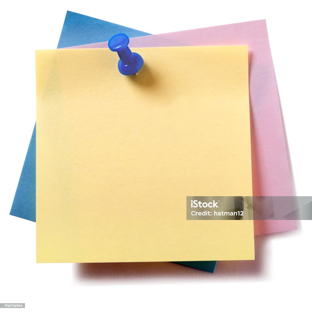 Untidy Notes Untidy Stack Various Different Colors Sticky Post Notes Pinned Isolated ...