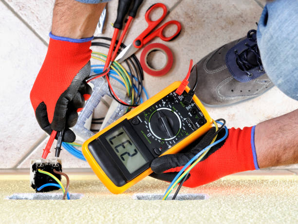 istock Electrician technician at work with safety equipment on a residential electrical system 916755564