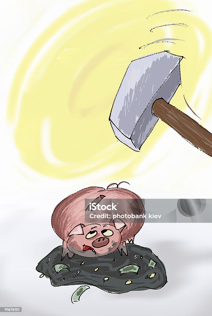 충돌사고 돼지 저금통 - 로열티 프리 Stock Market Crash 스톡 사진