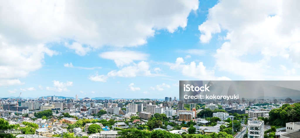 paisagem da cidade de Fukuoka - Foto de stock de Cidade royalty-free