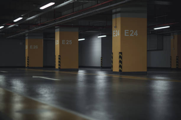 parque de estacionamento - building feature parking garage stationary built structure - fotografias e filmes do acervo
