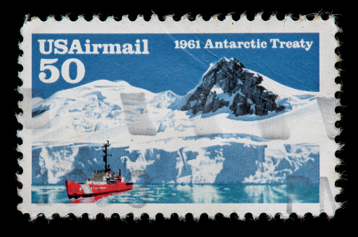Stock image of USA Antarctic Treaty postage stamp