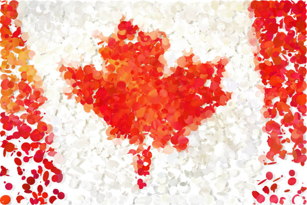 Flag Confetti: Flag of Canada. remembrance day background stock illustrations