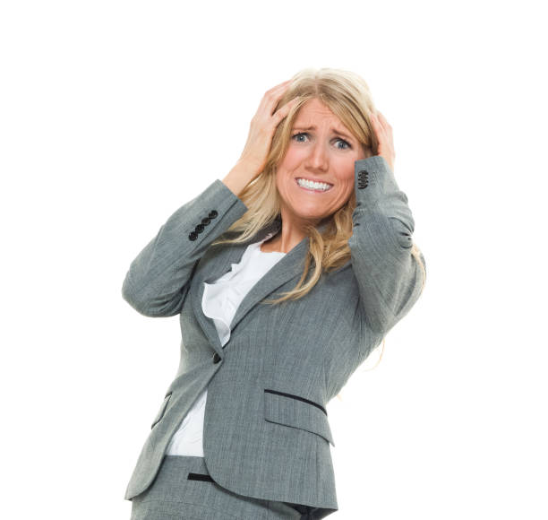 istock Businesswoman frustrated and scared 916776230