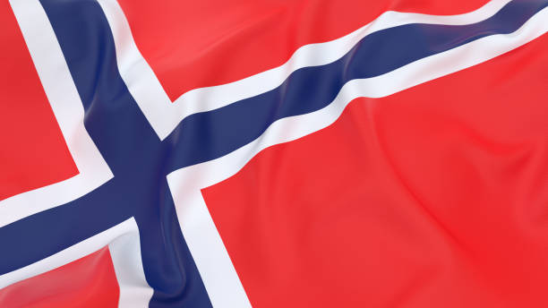 Top up view of a Norwegian flag