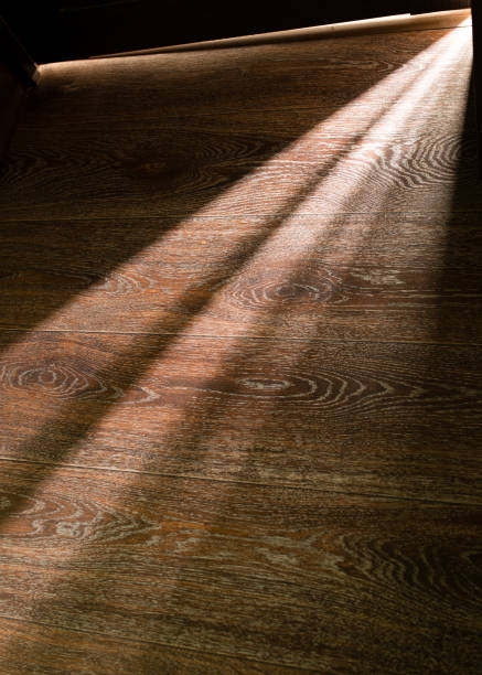 istock Rays of light from the door in a dark room 916782768