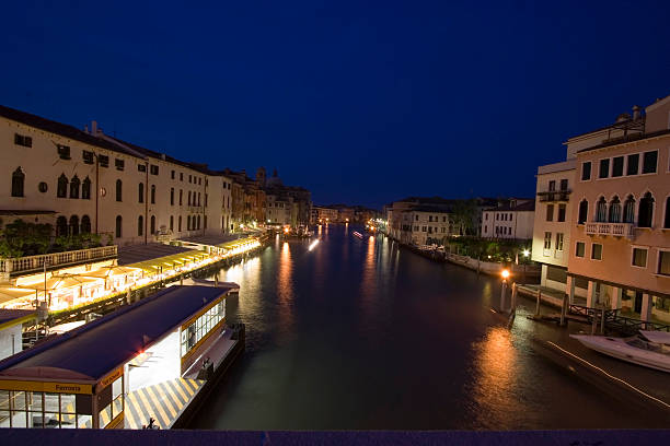 istock Ferrovia  - Boat Station in Venice at Night 91678934