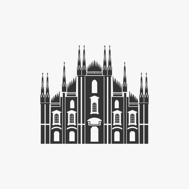 ilustrações, clipart, desenhos animados e ícones de ilustração do vetor catedral de milão - catedral