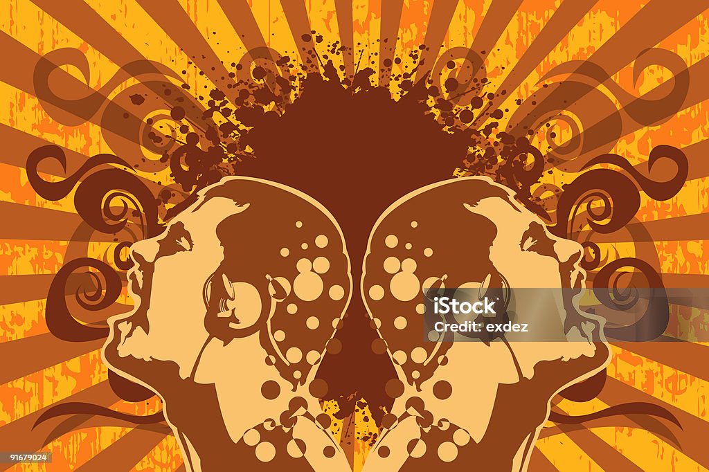 listening rock music  Backgrounds stock illustration